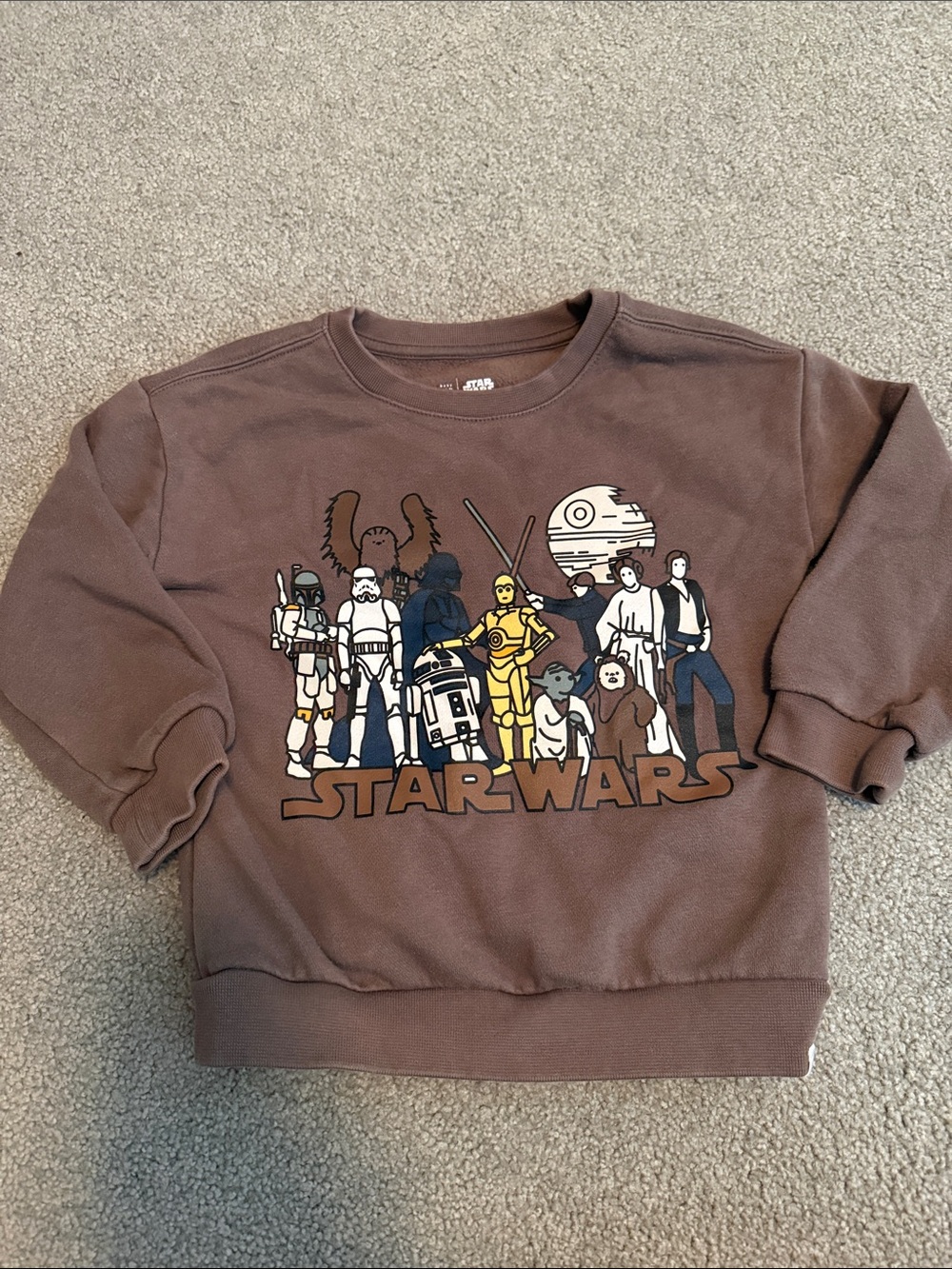 Star Wars Brown Crewneck Sweatshirt with Character Graphic